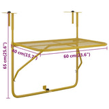 NNEVL Balcony Table Gold 60x40 cm Steel