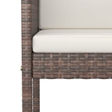 NNEVL 3 Piece Garden Bar Set with Cushions Poly Rattan Brown