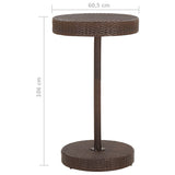 NNEVL 3 Piece Garden Bar Set with Cushions Poly Rattan Brown