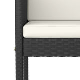 NNEVL 3 Piece Garden Bar Set with Cushions Poly Rattan Black