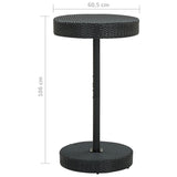 NNEVL 3 Piece Garden Bar Set with Cushions Poly Rattan Black