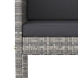NNEVL 3 Piece Garden Bar Set with Cushions Poly Rattan Grey