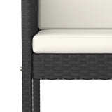 NNEVL 3 Piece Garden Bar Set with Cushions Poly Rattan Black