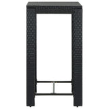 NNEVL 3 Piece Garden Bar Set with Cushions Poly Rattan Black