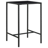 NNEVL 3 Piece Garden Bar Set with Cushions Poly Rattan Black
