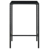 NNEVL 3 Piece Garden Bar Set with Cushions Poly Rattan Black
