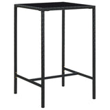 NNEVL 5 Piece Garden Bar Set with Cushions Poly Rattan Black