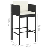 NNEVL 5 Piece Garden Bar Set with Cushions Poly Rattan Black