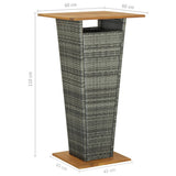 NNEVL 3 Piece Garden Bar Set with Cushions Poly Rattan Grey