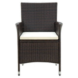 NNEVL 9 Piece Outdoor Dining Set with Cushions Poly Rattan Brown