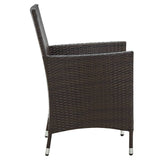 NNEVL 9 Piece Outdoor Dining Set with Cushions Poly Rattan Brown