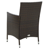NNEVL 9 Piece Outdoor Dining Set with Cushions Poly Rattan Brown