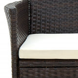 NNEVL 9 Piece Outdoor Dining Set with Cushions Poly Rattan Brown