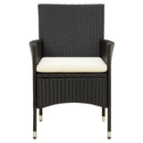 NNEVL 9 Piece Outdoor Dining Set with Cushions Poly Rattan Black