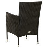 NNEVL 9 Piece Outdoor Dining Set with Cushions Poly Rattan Black