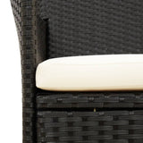 NNEVL 9 Piece Outdoor Dining Set with Cushions Poly Rattan Black