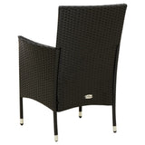 NNEVL 5 Piece Outdoor Dining Set with Cushions Poly Rattan Black