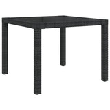 NNEVL 5 Piece Outdoor Dining Set with Cushions Poly Rattan Black