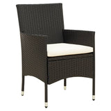 NNEVL 9 Piece Outdoor Dining Set with Cushions Poly Rattan