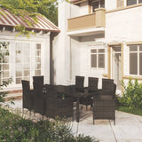 NNEVL 9 Piece Outdoor Dining Set with Cushions Poly Rattan