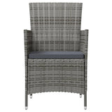 NNEVL 3 Piece Outdoor Dining Set with Cushions Poly Rattan Grey