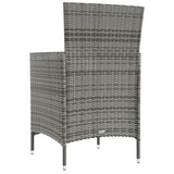 NNEVL 3 Piece Outdoor Dining Set with Cushions Poly Rattan Grey