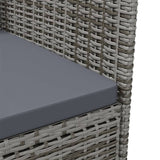 NNEVL 3 Piece Outdoor Dining Set with Cushions Poly Rattan Grey