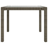 NNEVL 3 Piece Outdoor Dining Set with Cushions Poly Rattan Grey