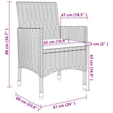 NNEVL 5 Piece Outdoor Dining Set with Cushions Poly Rattan Grey