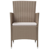 NNEVL 3 Piece Outdoor Dining Set with Cushions Poly Rattan Beige