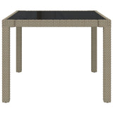 NNEVL 3 Piece Outdoor Dining Set with Cushions Poly Rattan Beige
