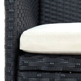 NNEVL 5 Piece Outdoor Dining Set with Cushions Poly Rattan Black