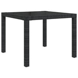 NNEVL 5 Piece Outdoor Dining Set with Cushions Poly Rattan Black