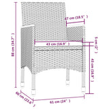 NNEVL 3 Piece Outdoor Dining Set with Cushions Poly Rattan Black and Grey