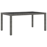 NNEVL 7 Piece Outdoor Dining Set with Cushions Poly Rattan Black and Grey