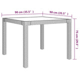 NNEVL 7 Piece Outdoor Dining Set with Cushions Poly Rattan Black and Grey