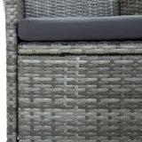NNEVL 9 Piece Outdoor Dining Set with Cushions Poly Rattan Grey