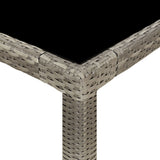 NNEVL 9 Piece Outdoor Dining Set with Cushions Poly Rattan Grey