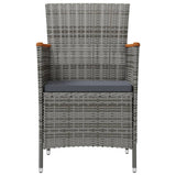 NNEVL 11 Piece Outdoor Dining Set with Cushions Poly Rattan Black and Grey