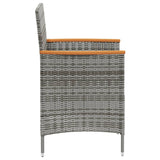 NNEVL 11 Piece Outdoor Dining Set with Cushions Poly Rattan Black and Grey