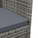 NNEVL 11 Piece Outdoor Dining Set with Cushions Poly Rattan Black and Grey