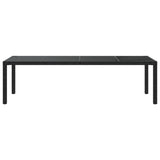 NNEVL 11 Piece Outdoor Dining Set with Cushions Poly Rattan Black and Grey