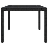 NNEVL 11 Piece Outdoor Dining Set with Cushions Poly Rattan Black and Grey