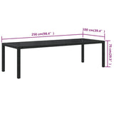 NNEVL 11 Piece Outdoor Dining Set with Cushions Poly Rattan Black and Grey
