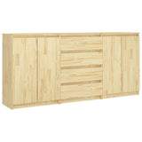 NNEVL Side Cabinets 3 pcs Solid Pinewood