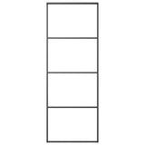 NNEVL Sliding Door Frosted ESG Glass and Aluminium 76x205 cm Black