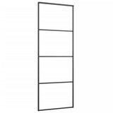 NNEVL Sliding Door Frosted ESG Glass and Aluminium 76x205 cm Black