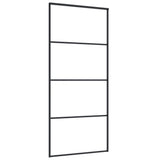 NNEVL Sliding Door Frosted ESG Glass and Aluminium 90x205 cm Black