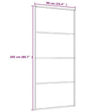 NNEVL Sliding Door Frosted ESG Glass and Aluminium 90x205 cm Black
