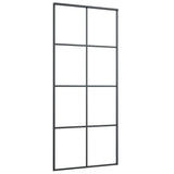 NNEVL Sliding Door Black 90x205 cm ESG Glass and Aluminium